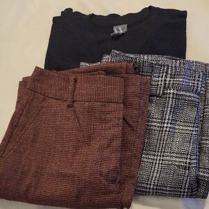 Women's Brown and Black Checkered Pants